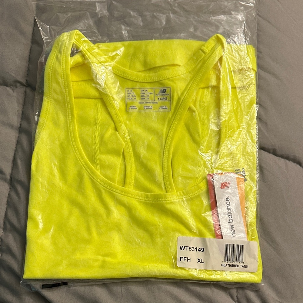 New Balance High-Visibility Yellow Racerback Tank
